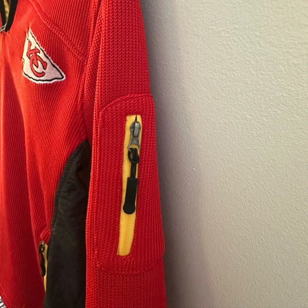 Kansas City Chiefs Hooded Thermal Jacket 3/4 Zipper size medium (10-12) youth